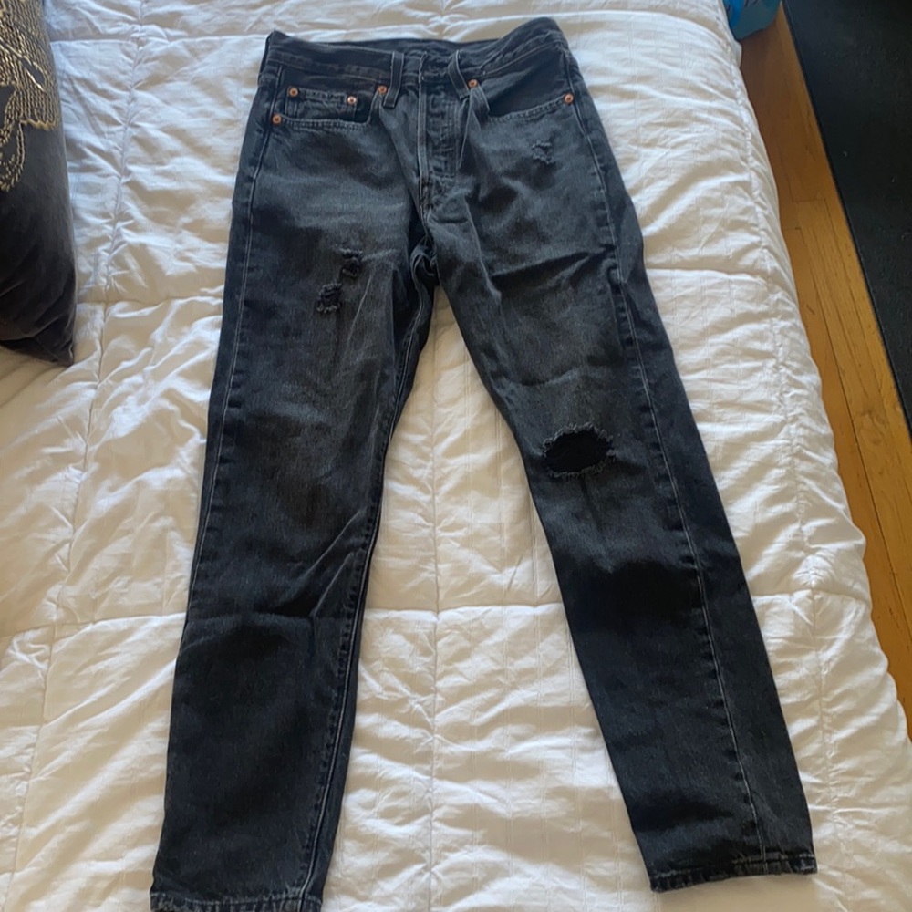 Levi’s Black Washed 501 Skinny Jeans W26 L28